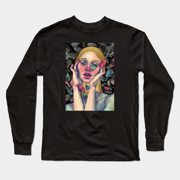 No mas mariposas Long Sleeve T-Shirt by roselinestephania